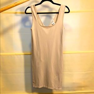 Beige bodycon slip dress